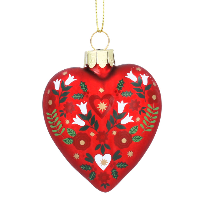 Matt Red Alpine Glass Heart