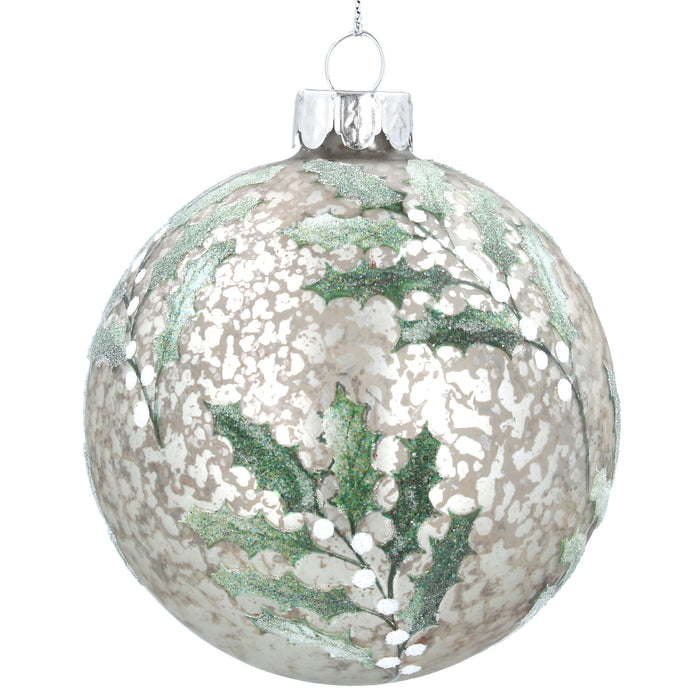 Antique White/Silver w Holly/White Berry