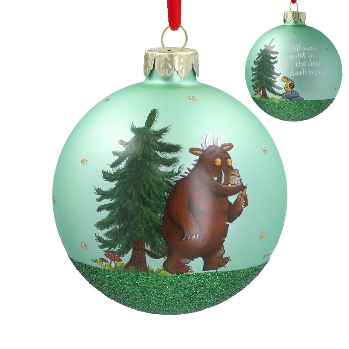 Glass Ball, 8cm - Green/Gruffalo & Mouse