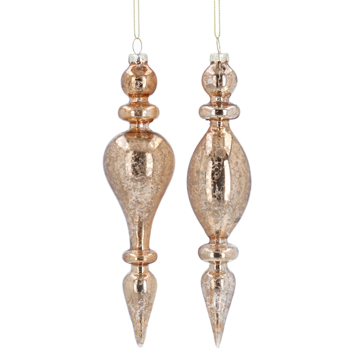 Antique Gold Glass Finial Drop