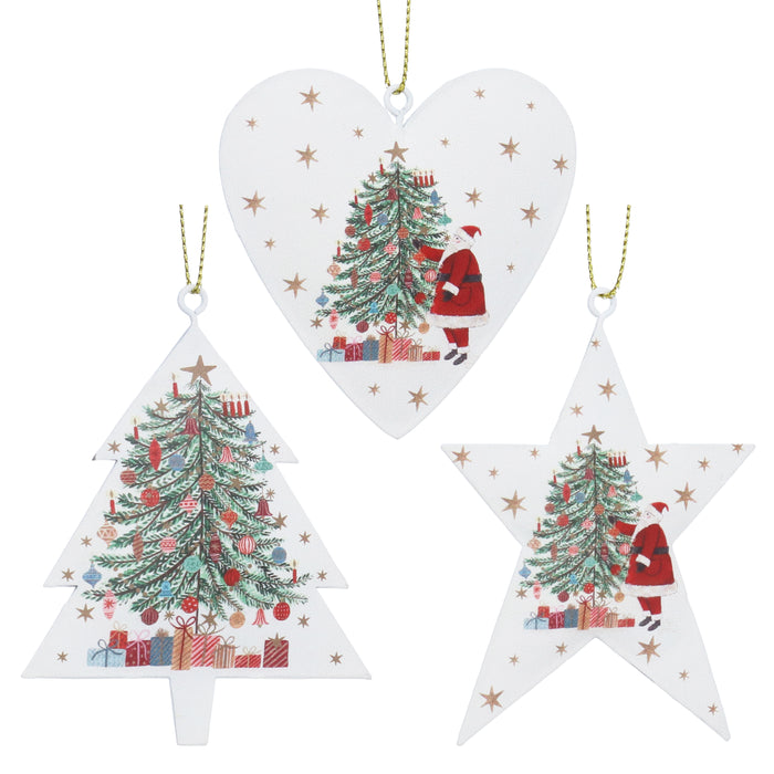 Nostalgia Santa/Tree Tin Heart/Tree/Star
