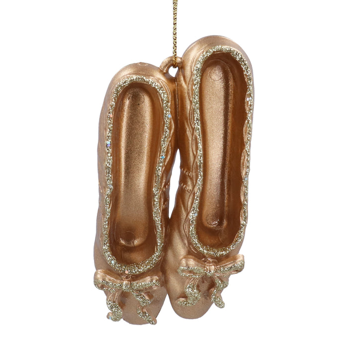 Gold Acrylic Ballet Shoes Dec