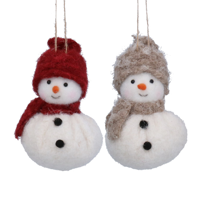 Fabric Dec, 10cm - Snowman w Hat & Scarf, 2as