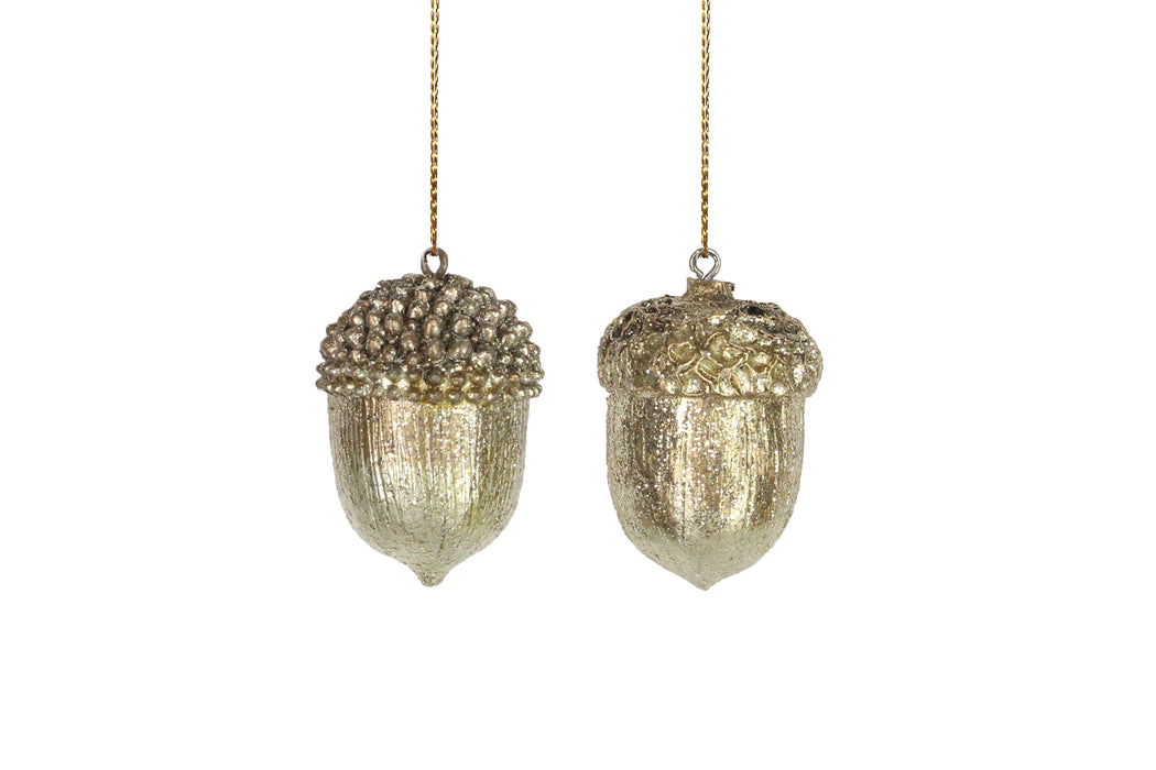 Gold Resin Acorn Dec, 2as