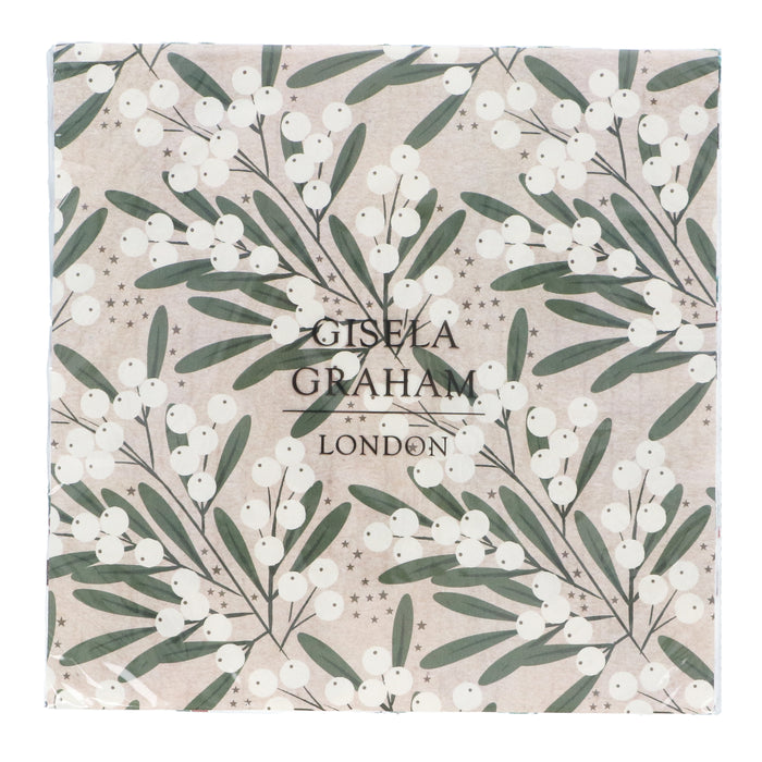 Mistletoe Ivory Paper Napkins, Pack/20