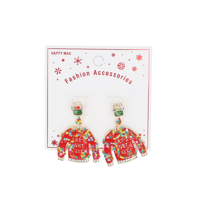 Metal/Enamel Christmas Jumper Earrings