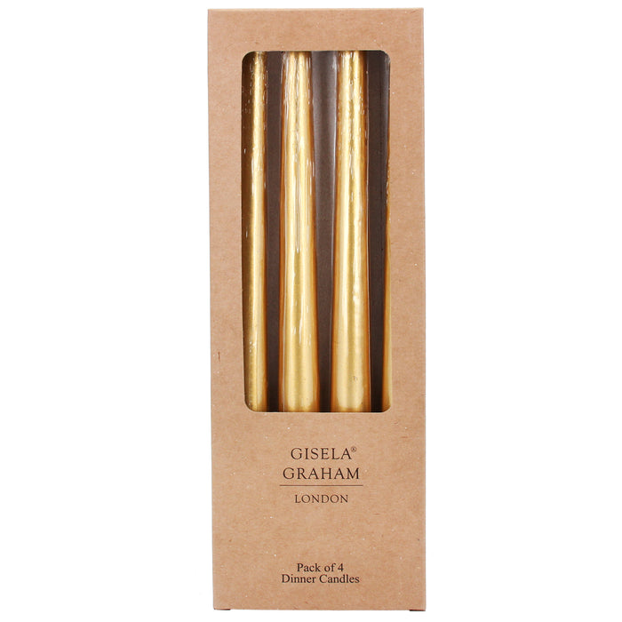 Metallic Gold Taper Dinner Candle