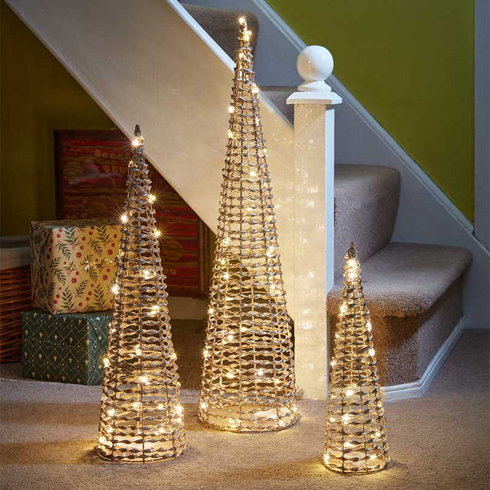 Gold GlitterTwist Tree - Set of 3