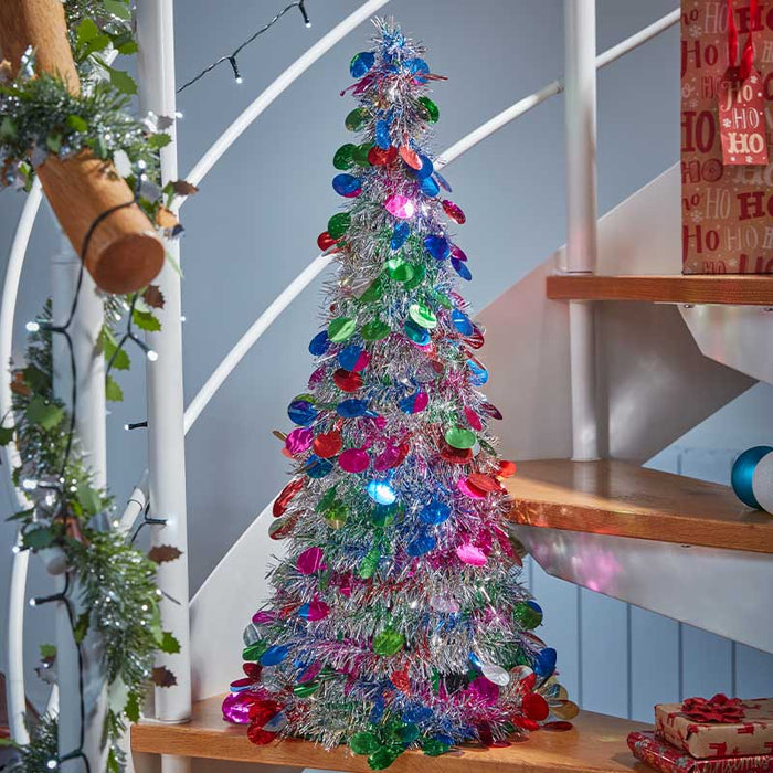 X-Bling! Silver Bauble Cone - 60cm