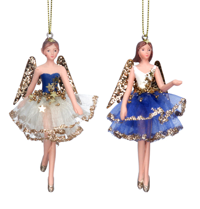 Cream/Blue/Gold Resin/Fabric Fairy Dec, 3