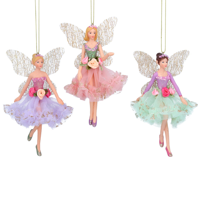 Pastel Resin/Fabric Fairy Dec, 3as, Sml