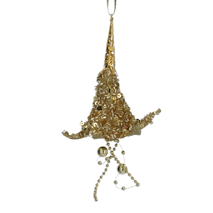 Gold/Gold Beaded Lotus Flower Dec