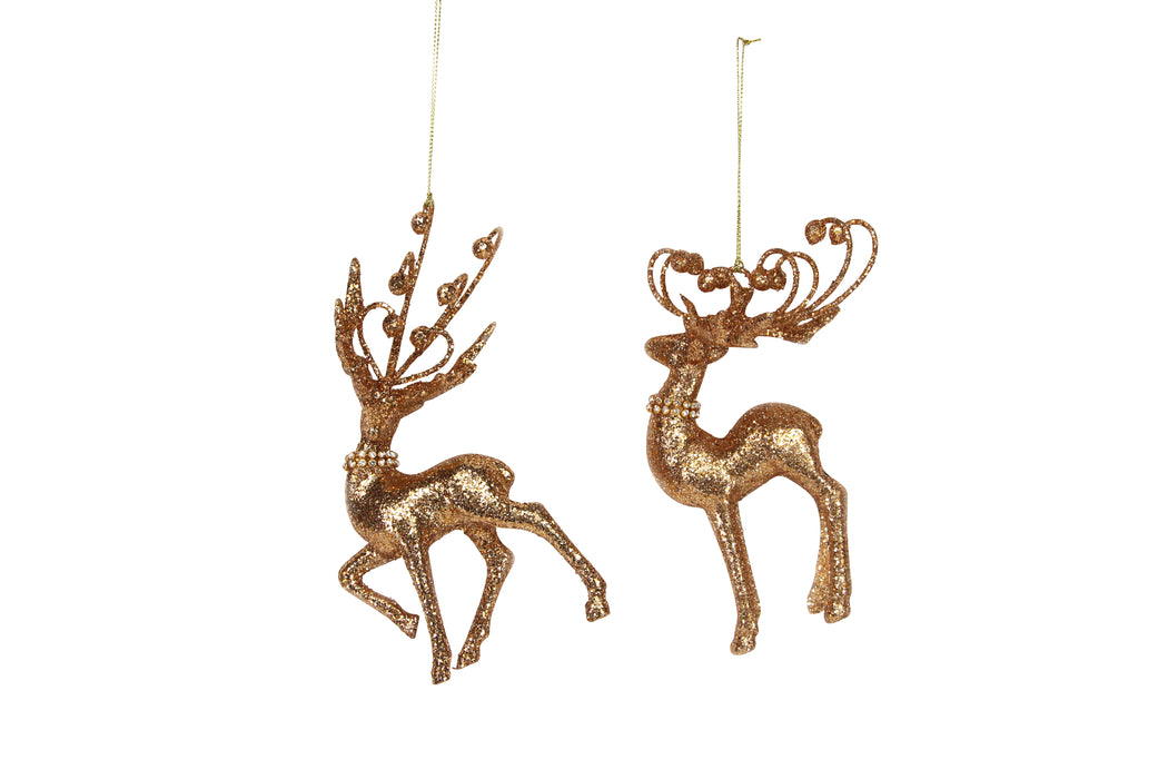 Copper Glitter Stag Dec, 2as