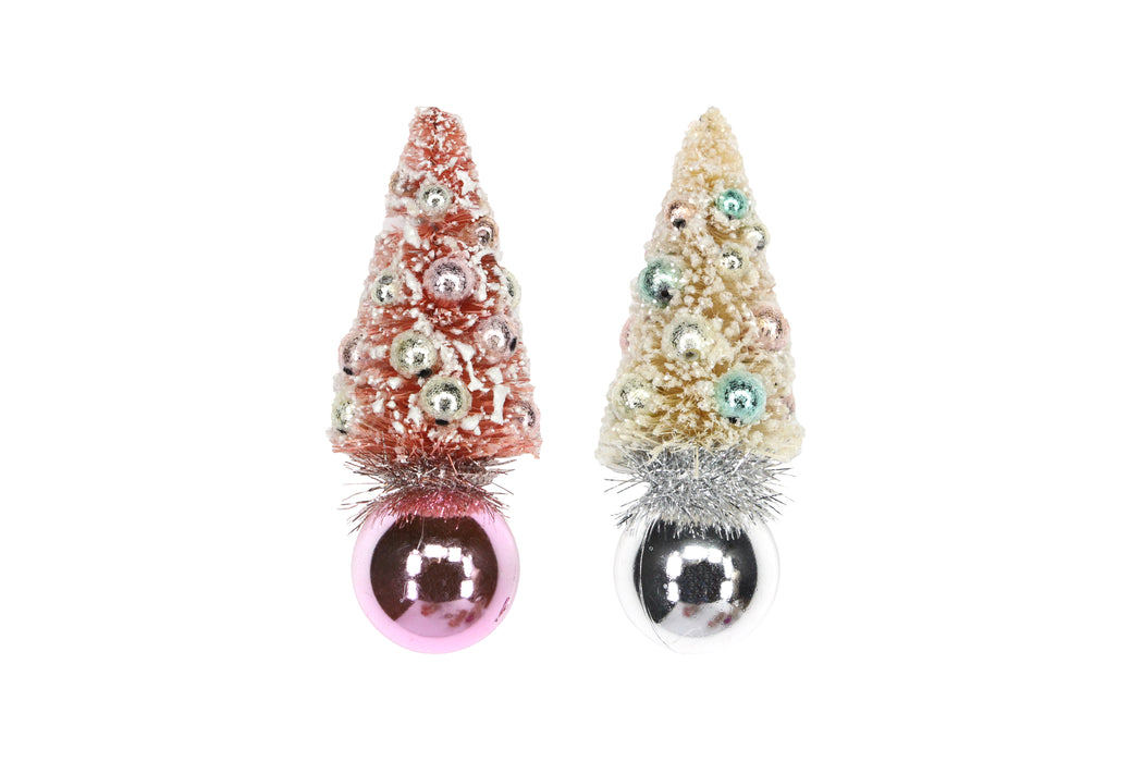 Pastel Bristle Tree On Ball Dec, 2as