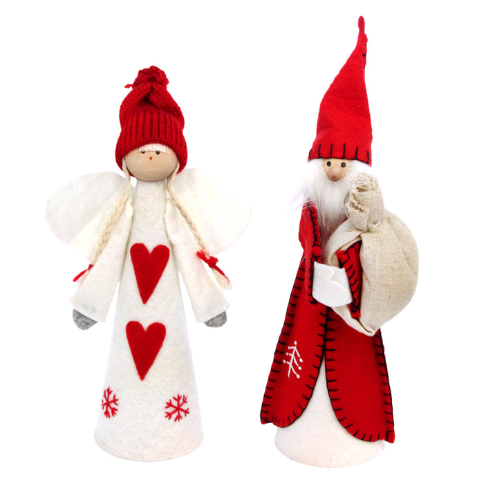 Red/White Felt Santa/Angel Tree Topper, 2