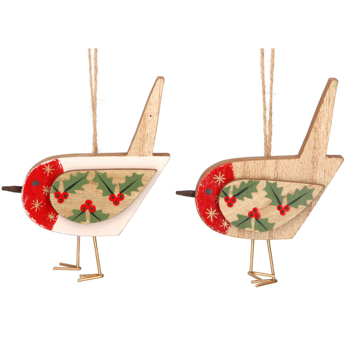 Wood Robin w Holly Dec, 2as