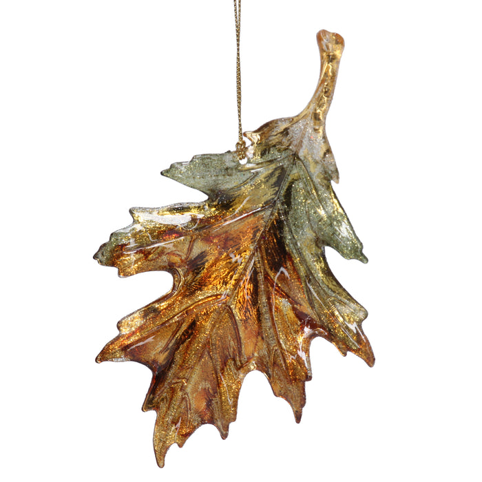 Amber/Green Acrylic Leaf Dec