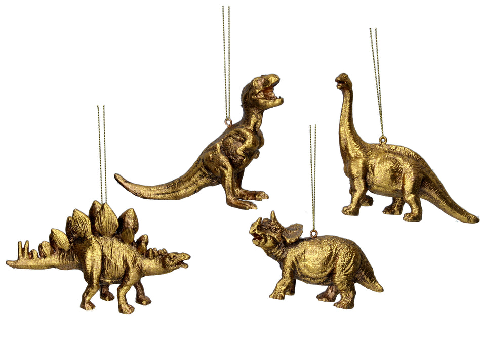 Old Gold Resin Dinosaur Dec, 4as