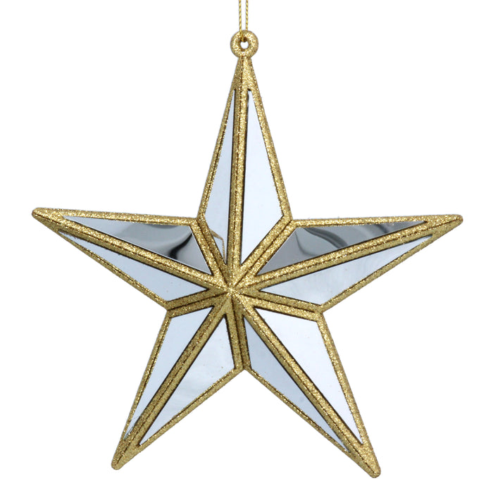 Gold Acrylic/Silver Mirror Star Dec