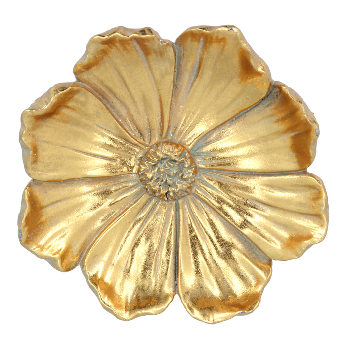 Gold Resin Magnolia Flower Wall Plaque ,