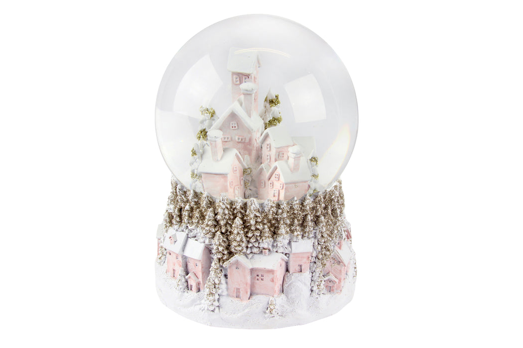 Pastel Village Snowdome w LED Light, 2xAA