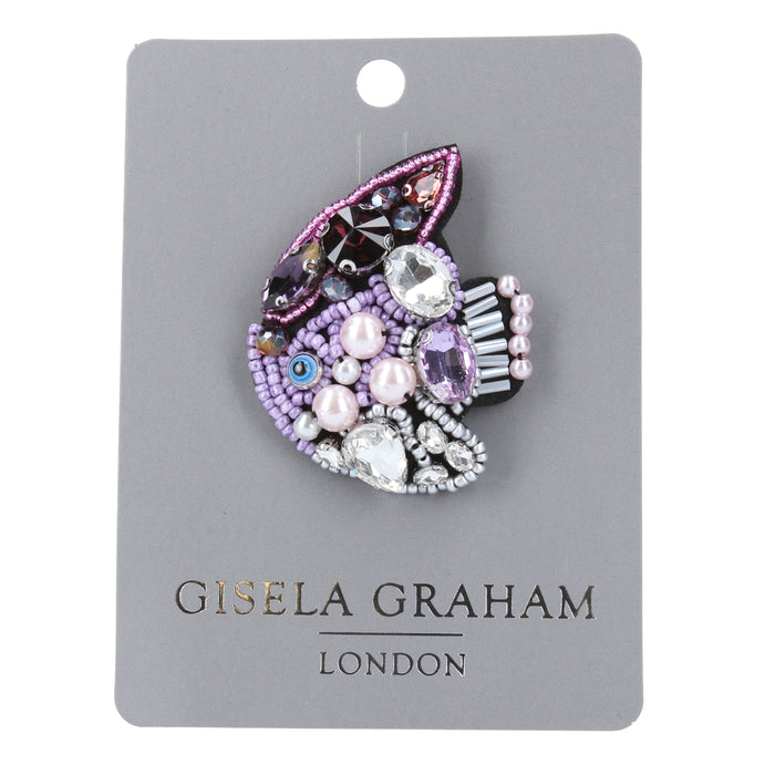 Purple Jewelled Fish Brooch