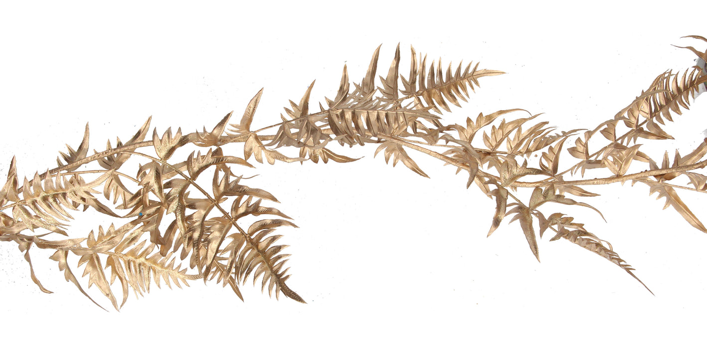 Matt Gold Fine Fern Leaf Garland