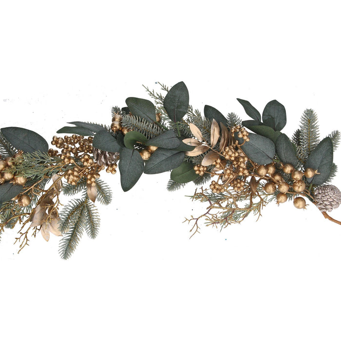 Garland 180cm - Eucalyptus/Matt Gold Berr