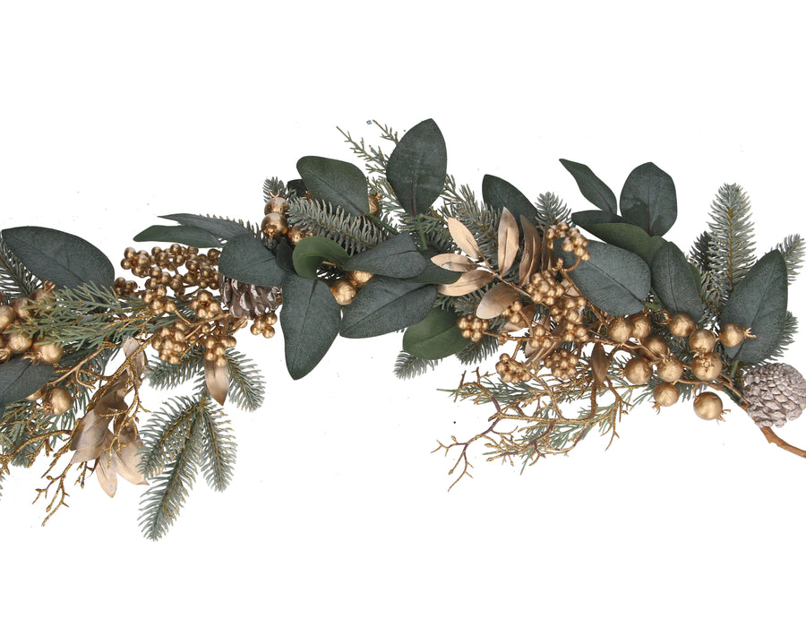 Eucalyptus/Matt Gold Berry Garland