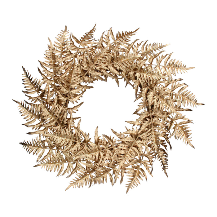 Matt Gold Fern Leaf Wreath