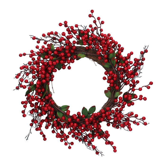 Large Red Berry/Leaf Wreath