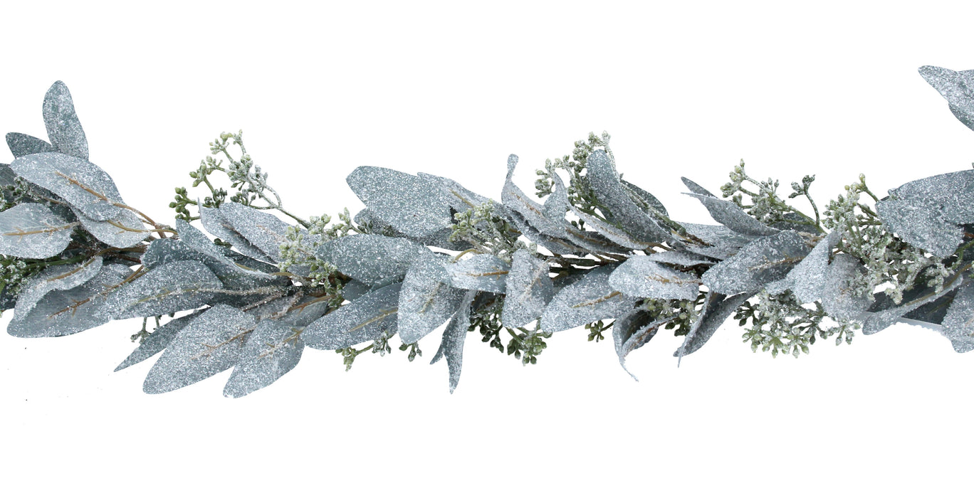 Frosted Eucalyptus Leaf Garland w Mini Be