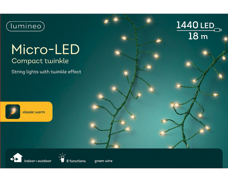 Micro LED Compact Lights Twinkle Effect O 1800cm