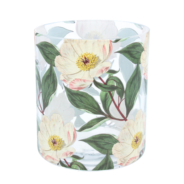 Glass Nite Lite Pot w Christmas Rose, Sml