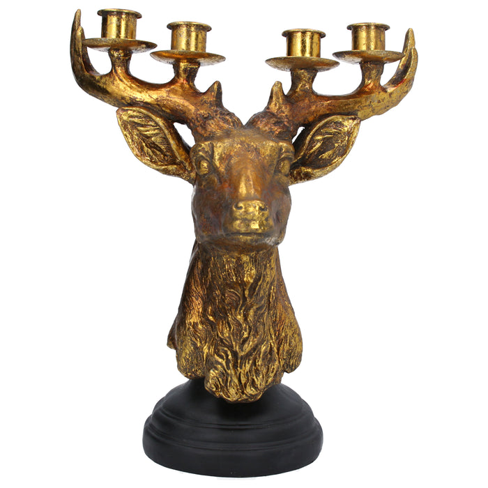 Gold Acrylic Stag Head Candlelabra