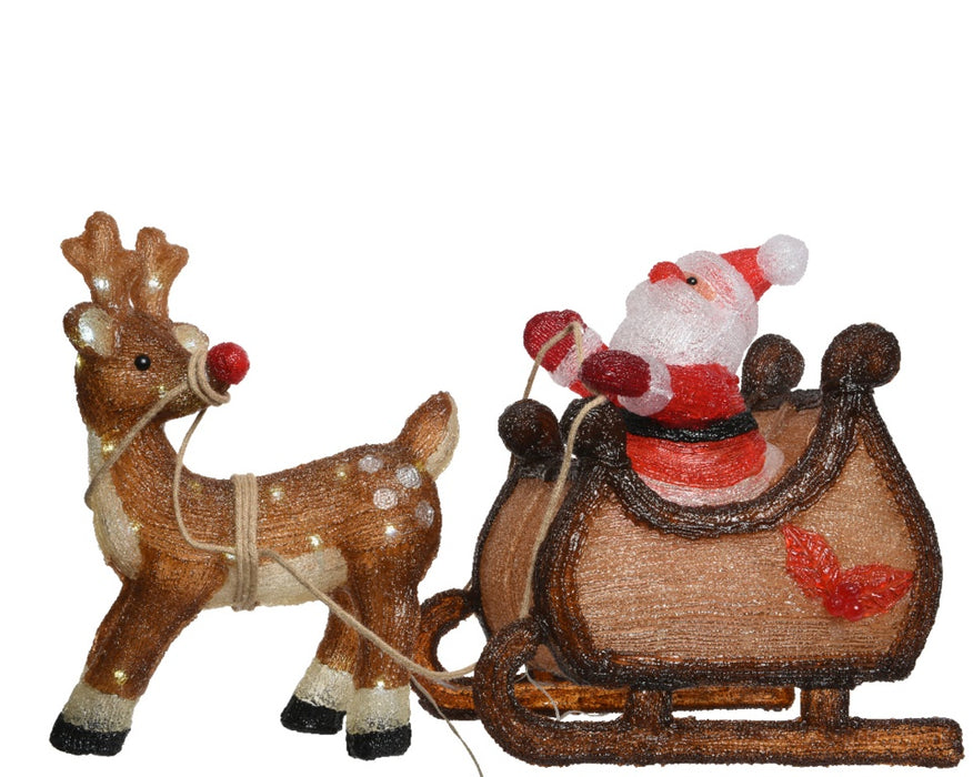LED Acrylic Santa With Sled