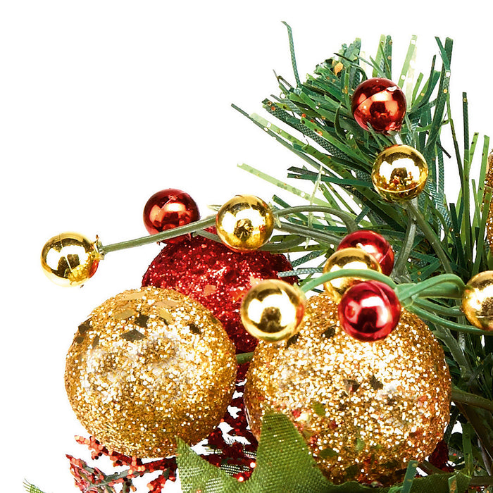 Red & Gold Glitter Ball Pick