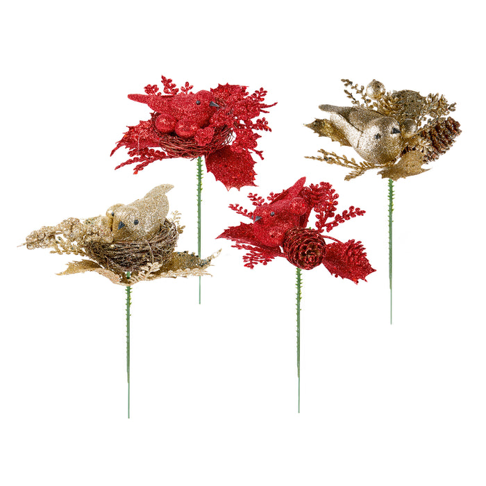 17cm Glitter Robin Pick
