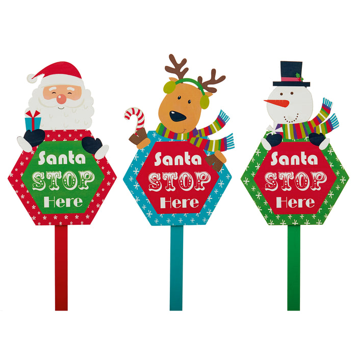 90cm Santa Stop Here Sign