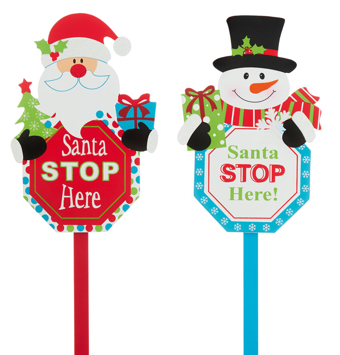 60cm 2 Asst Santa Snowman