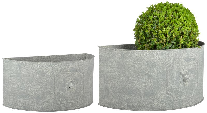 AM108 - SEMICIRCLE LION HEAD PLANTERS (SE