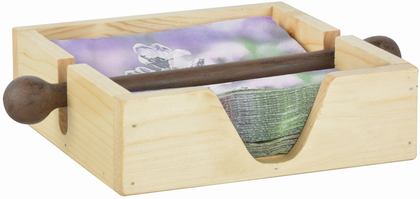 C2083 - WOOD & CAST IRON NAPKIN HOLDER FS