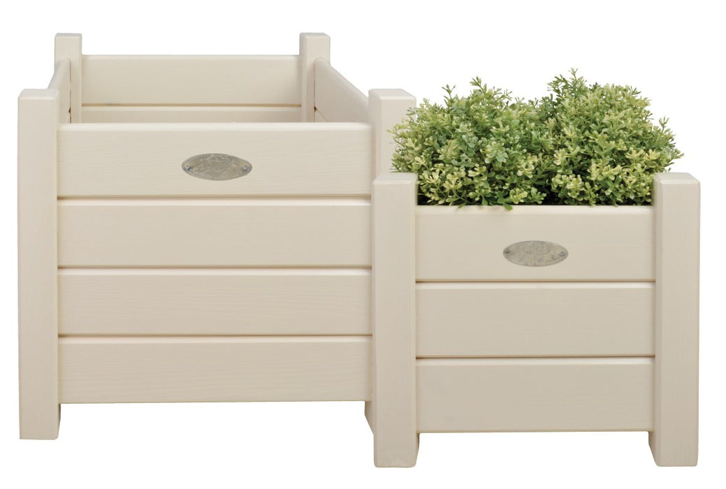 CF31W - SQUARE PLANTER SET OF 2 (CREAM) F
