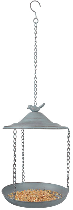 FB399 - GREY METAL WALL BIRD FEEDER