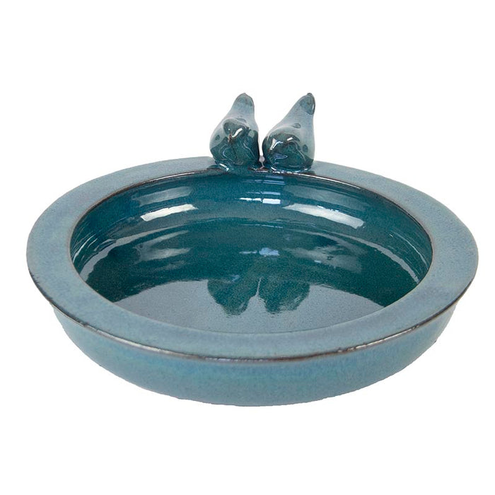 FB489 - BIRD BATH CERAMIC ROUND (GREEN)