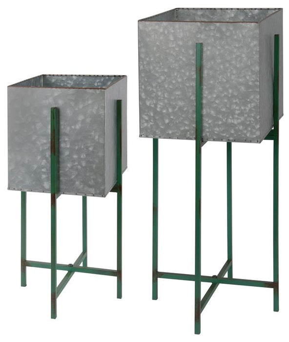 OZ62 - RECTANGULAR FLOWER POT ON STAND (S