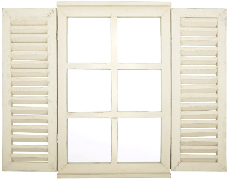 WD42 - MIRROR WOOD SQUARE WHITE WASH