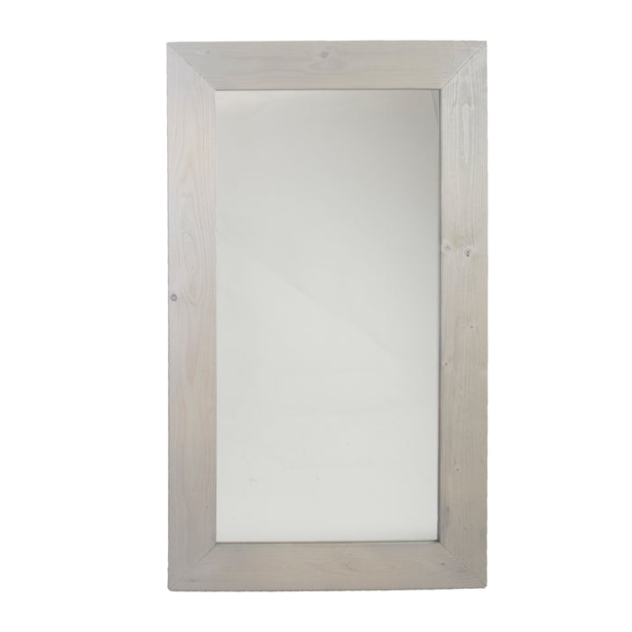 WD44 - MIRROR WOOD RECTANGULAR WHITE WASH