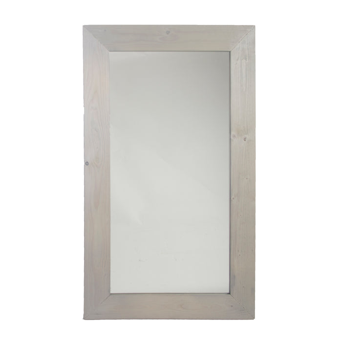 WD45 - MIRROR WOOD RECTANGULAR WHITE WASH