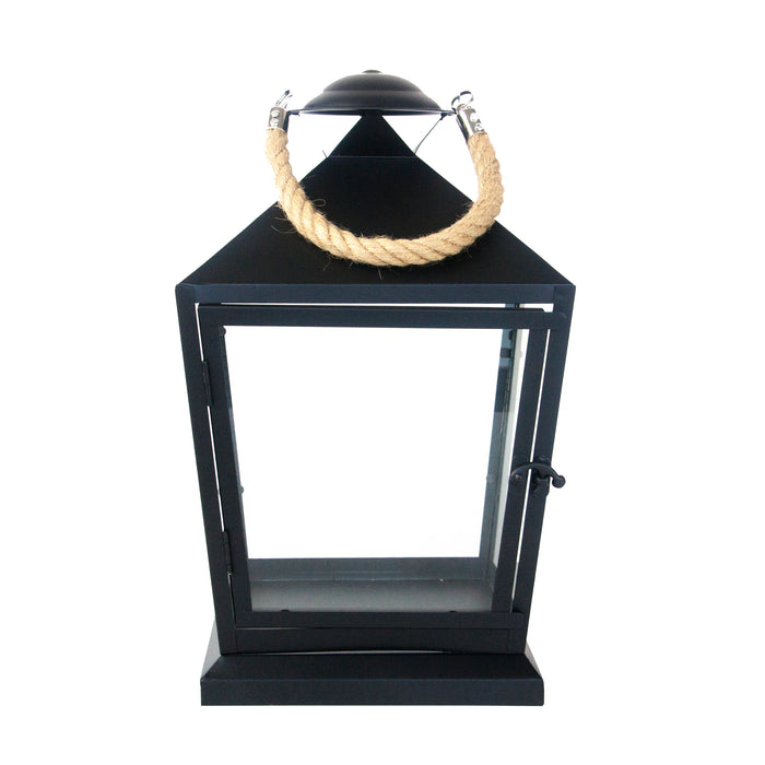 WL76 - LANTERN BLACK WITH ROPE (S)
